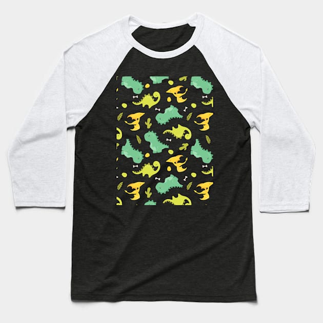 Cute Dinosaur Design Baseball T-Shirt by SzlagRPG